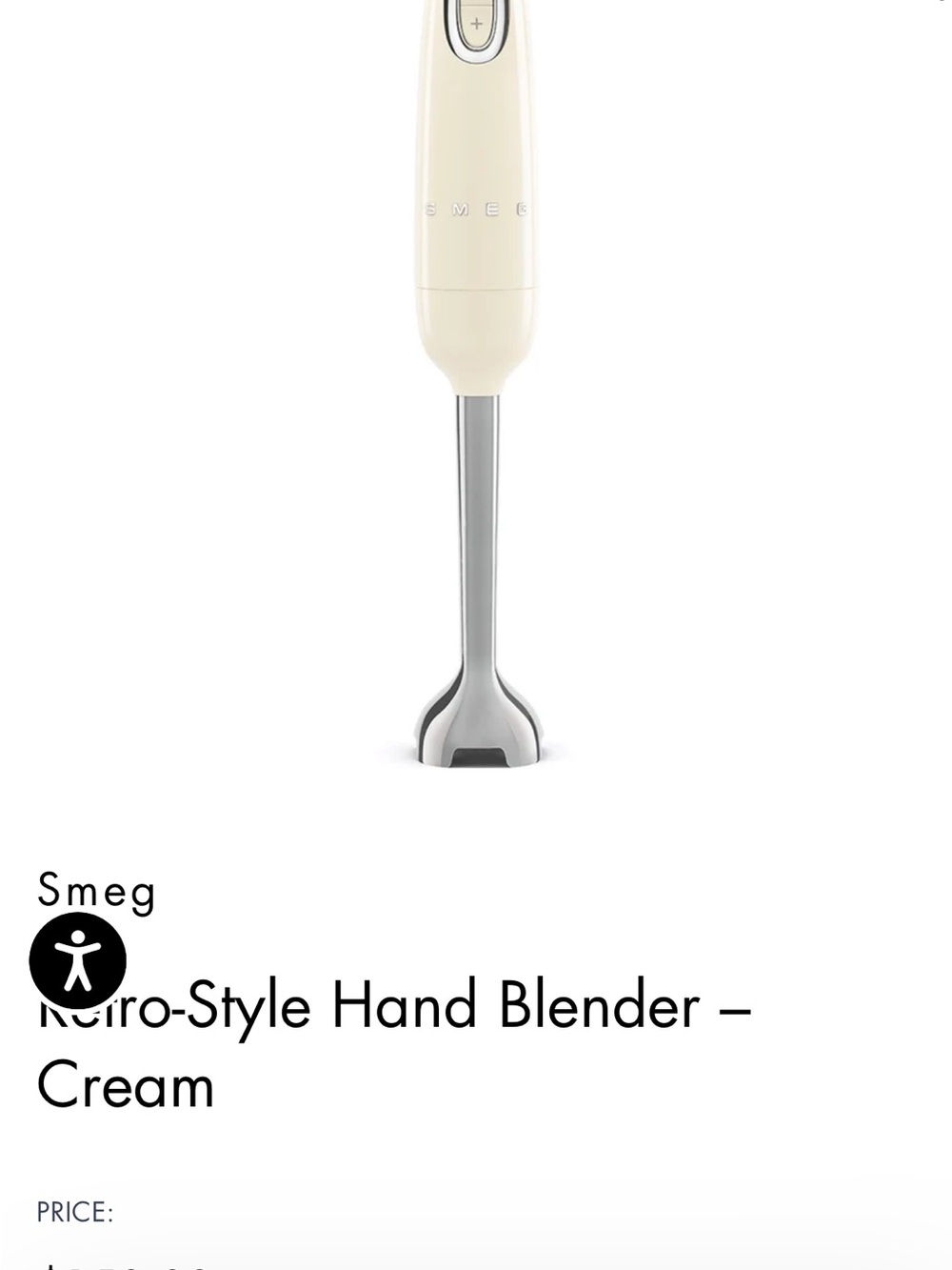 Smeg Retro Hand Blender in Cream - Sleek Immersion Mixer